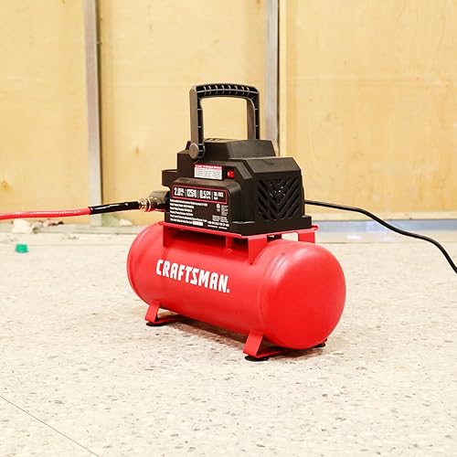 Miniatura 6 de Craftsman Herramientas neumáticas, compresor de aire portátil de 2 galones 1/3 HP sin aceite Max 125 PSI Presión, Hot Dog, Modelo: CMXECXA0200243
