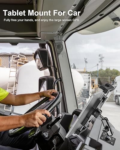 Miniatura 4 de woleyi Soporte para tablet con base de taladro resistente para cochecamión  brazo ajustable de 360 de metal Soporte de tablero de instrumentos para