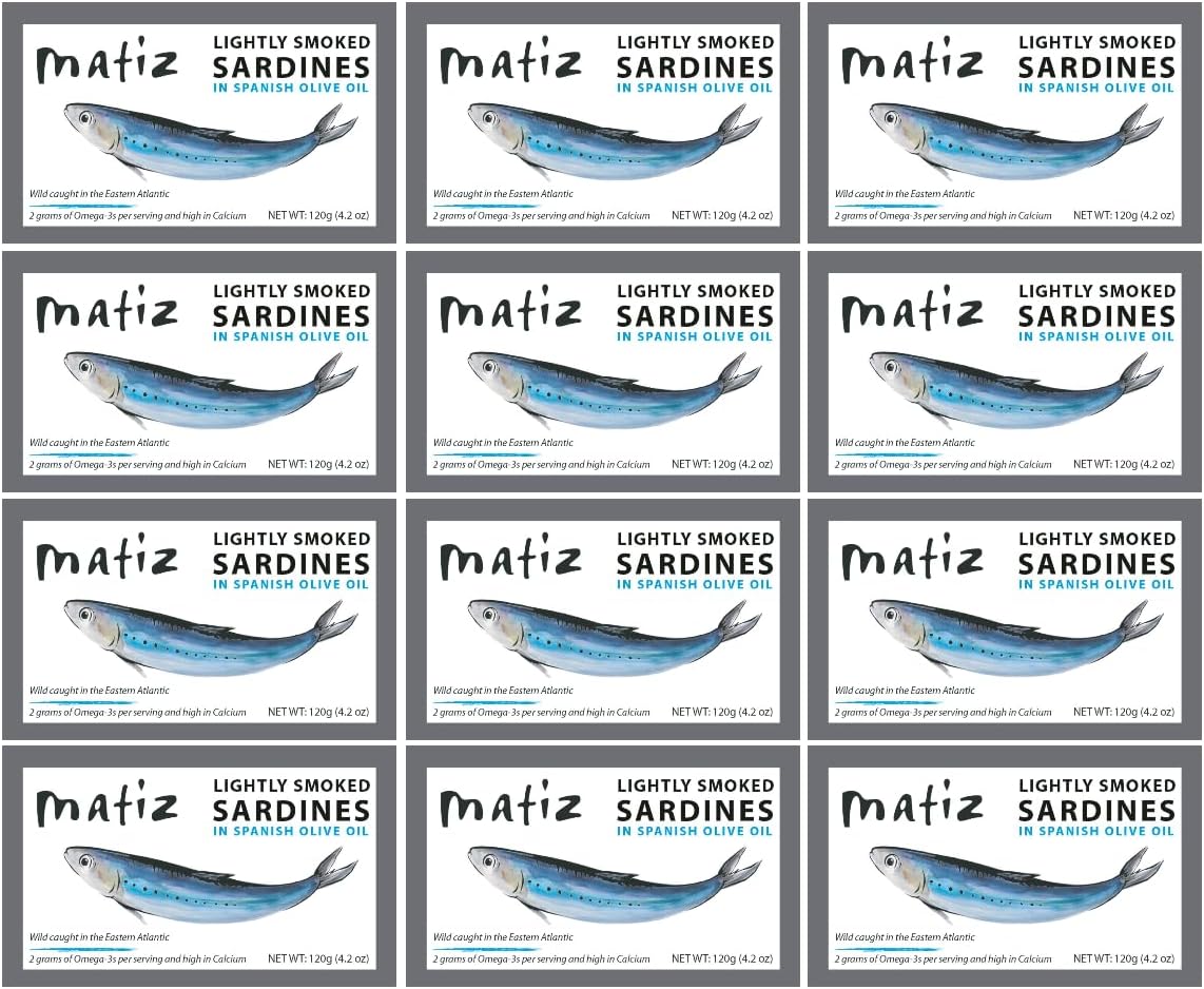 Sardines Lightly Smoked 4.2 oz Imported From Spain (12 pack)