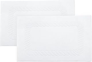 ZOLLNER 2 Alfombrillas de baño, 50x70 cm, Blanco, algodón