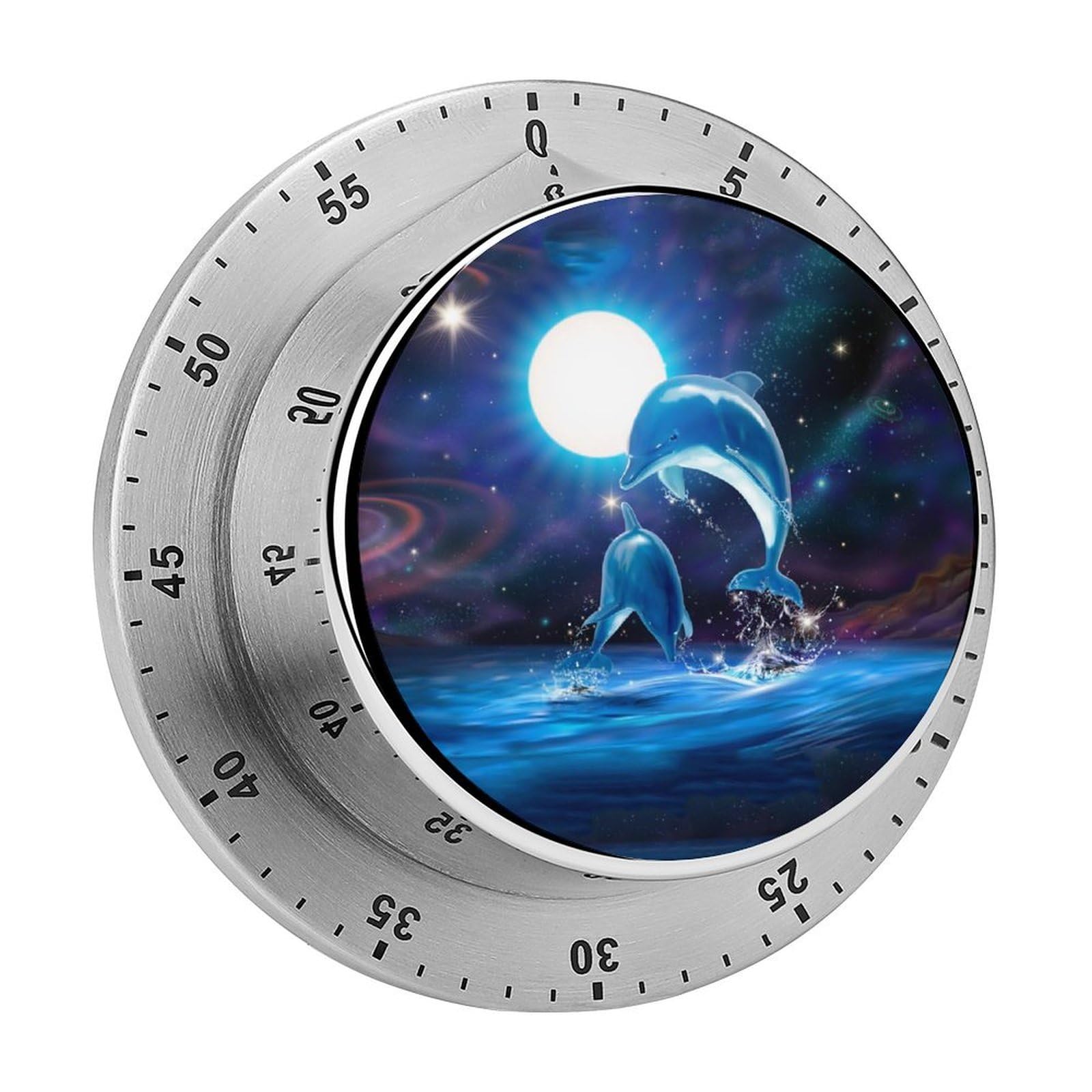 Lovely Dolphins Upon Universe Sky Mechanical Rotary Timer, Used for Daily Timing