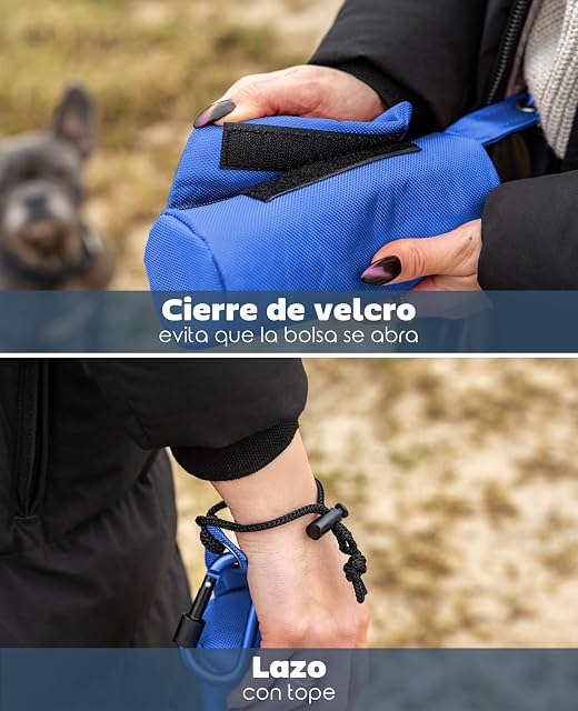 Foto 4 de 5 de lionto Bolsa de Comida Perros Bolsa de Training Bolsa de golosinas Perros, Azul