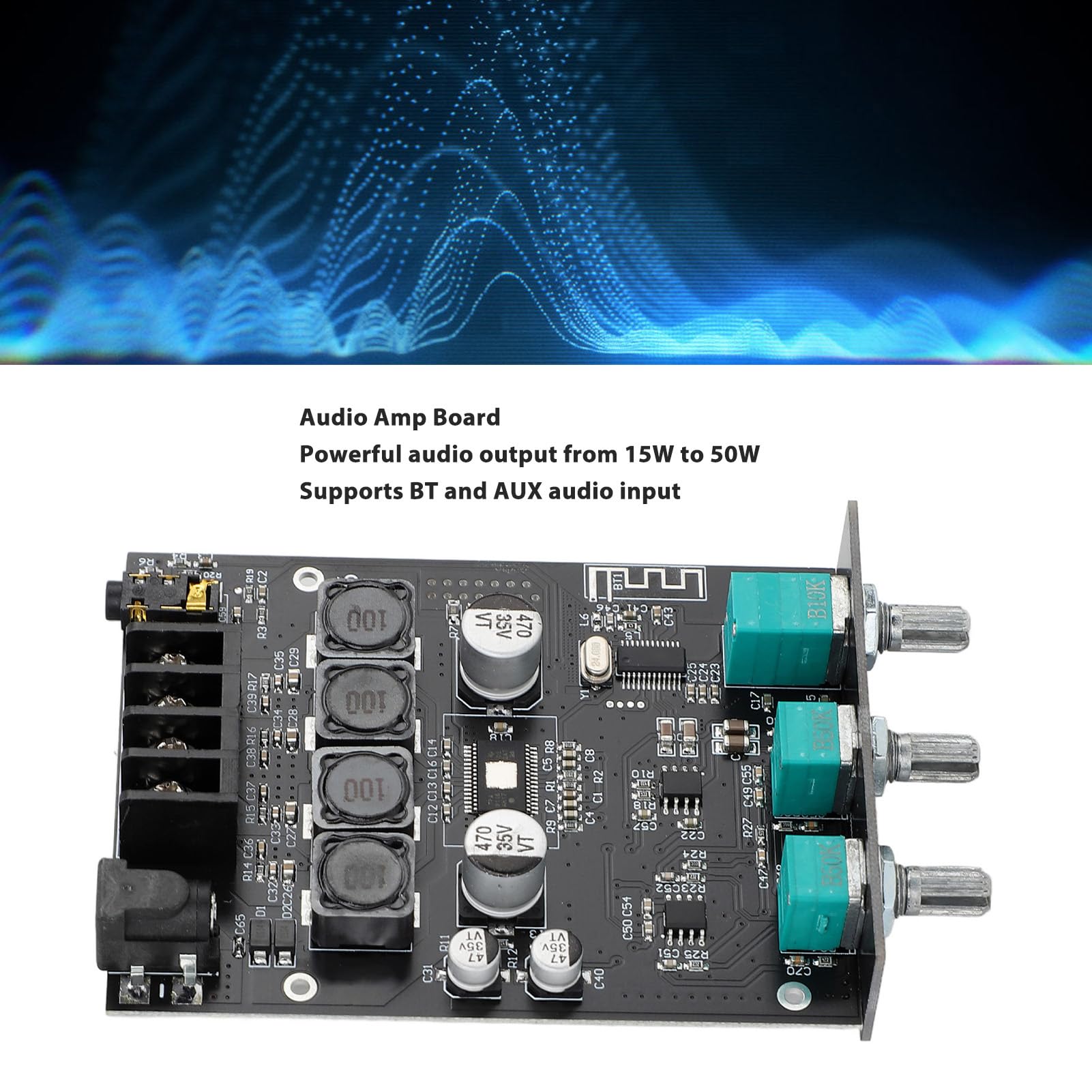 Carte D'amplificateur Bluetooth, Tpa3116d2 Récepteur Bluetooth Son Stéréo Module D'ampli Numérique Carte D'amplificateur Audio Bluetooth pour Home Cinéma DIY ZK-502T