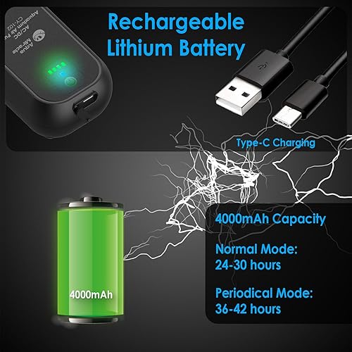 Miniatura 5 de AquaMiracle USB Aquarium Air Pump Rechargeable Aerator for Bait Bucket, Portable Battery Powered Air Pump for Aquarium, Fish Tank Air Pump for