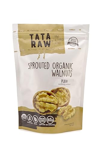 TATA RAW - Nueces orgánicas germinadas, lisas, nada añadido, 10 libras