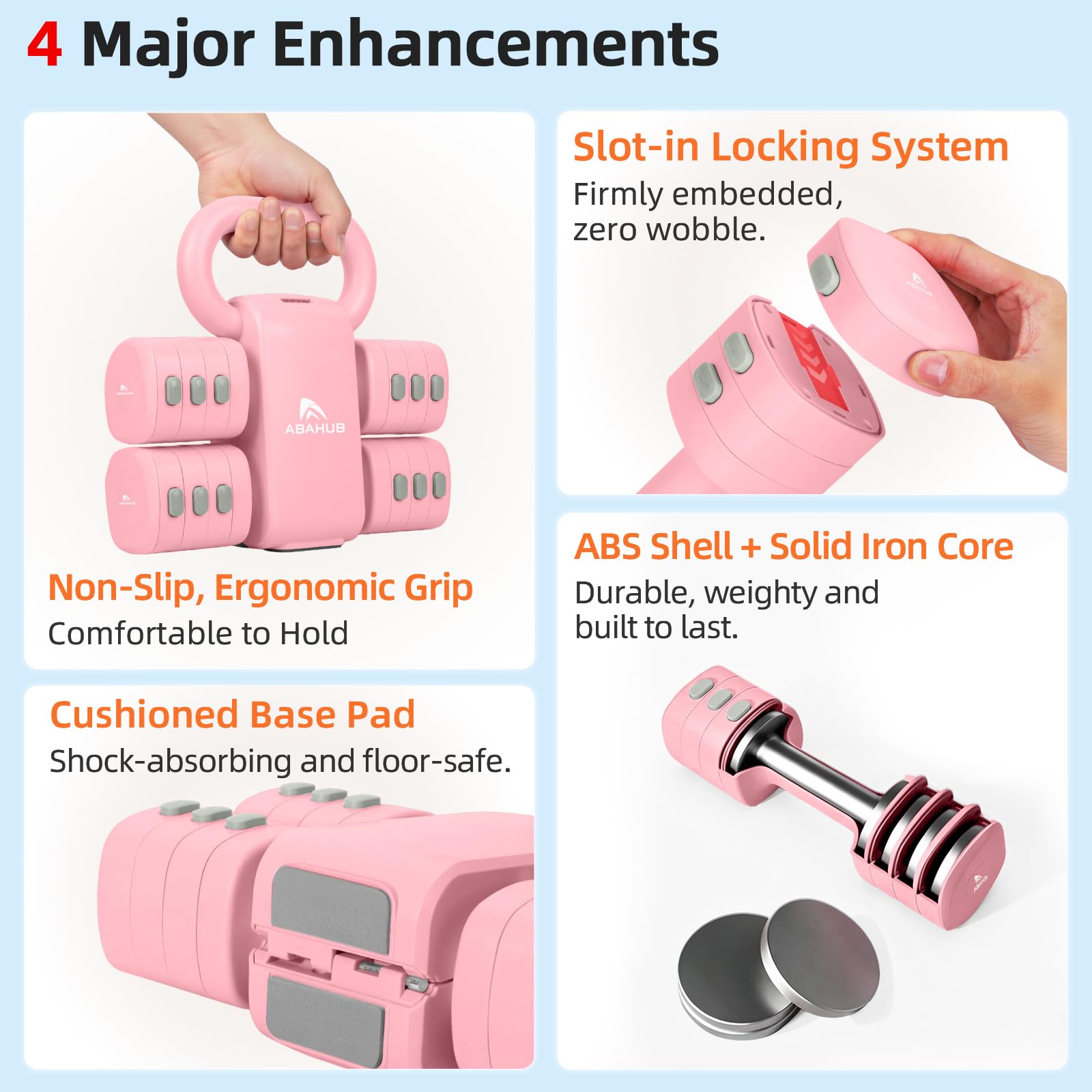 Abahub Kettlebell Verstellbar 2 in 1 Kettlebell Dumbbell Set Adjustable Hanteln 2er Set Kurzhantel Frauen Damen für Anfänger Hause Gym Training 5.5KG Gewichte Set