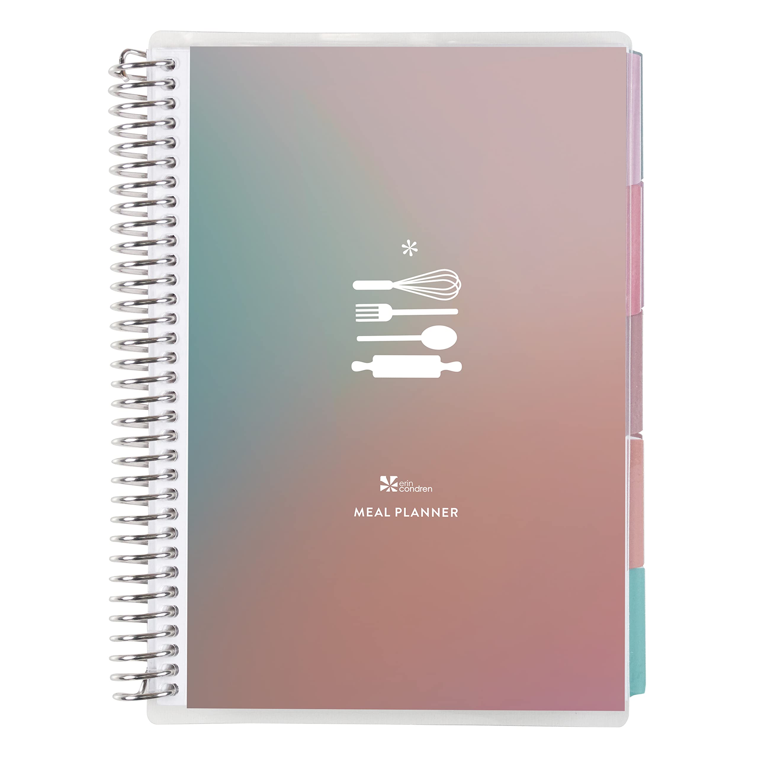 Undated Meal Planner Neutral Colorblends Design, Durable Wet- and Dry-Erase Covers, Make Grocery Lists and Plan Meals, 80 lb. Thick Paper Designed by Erin Condren