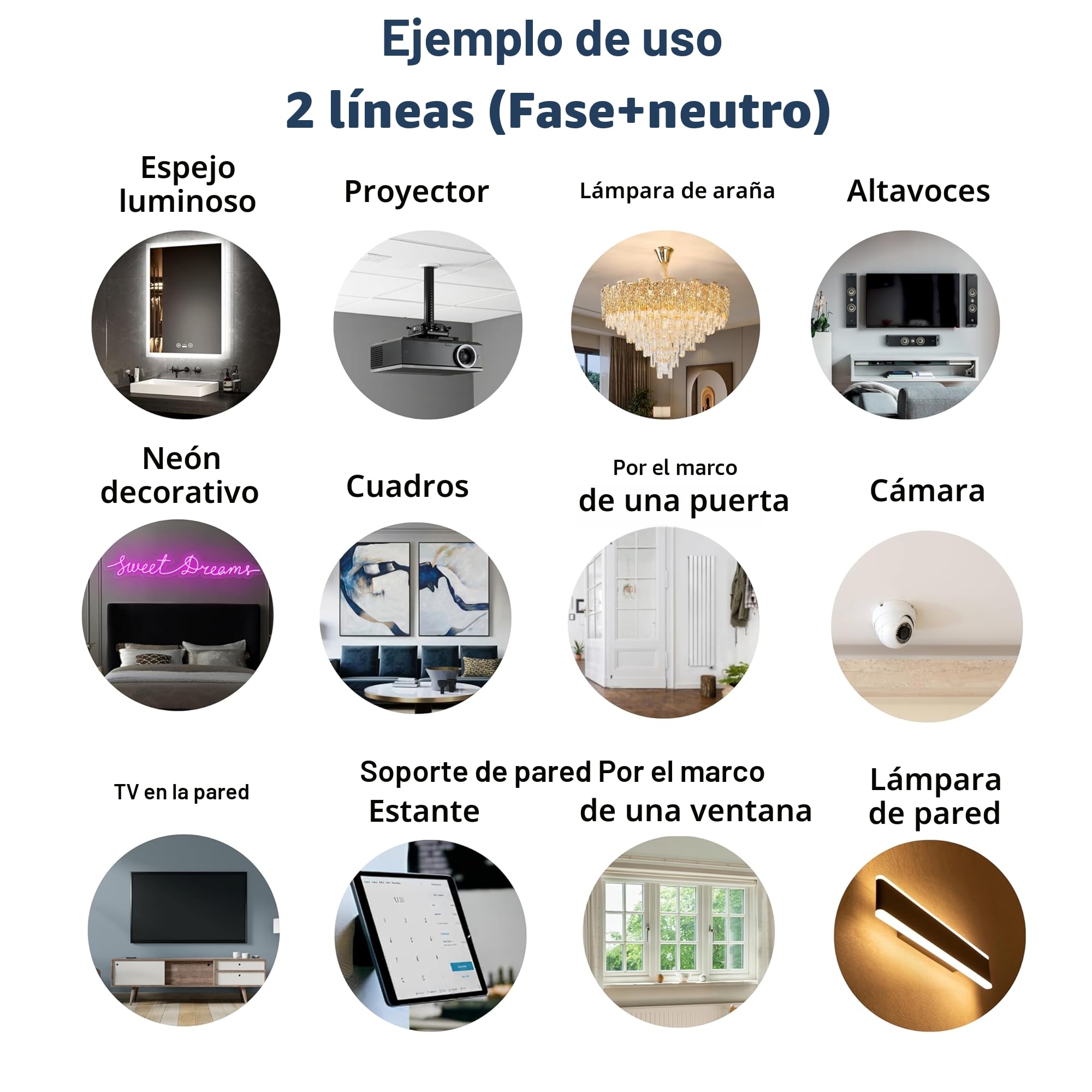 Cable eléctrico ultra plano 5M 230V/16A – cable eléctrico invisible – cinta eléctrica que desaparece bajo pintura, papel pintado, azulejos, parquet-acabado de los conductos pasan cable