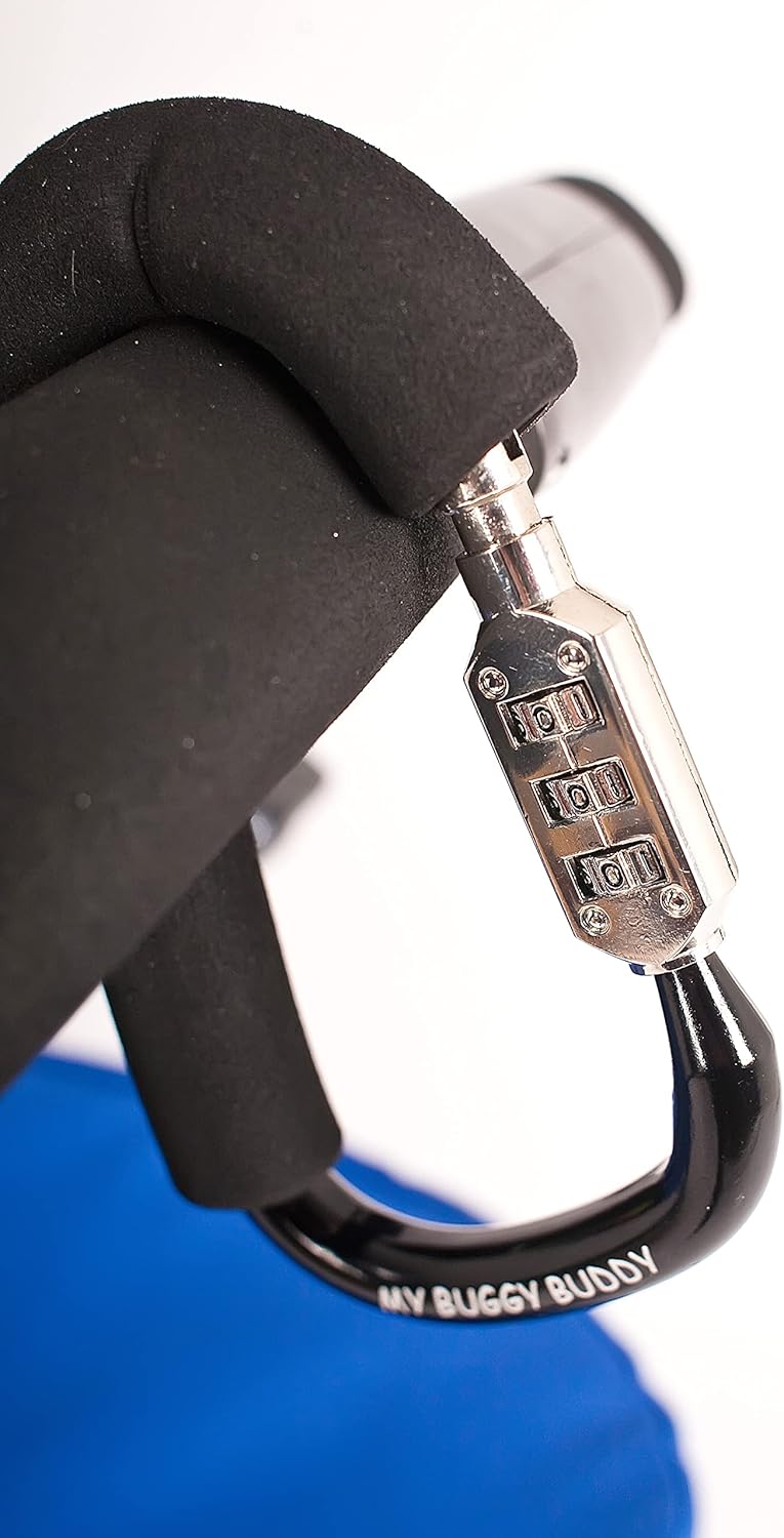 Pram Security Clip With Combination Lock - Buggy Anti-Theft Device & Bag Attachment