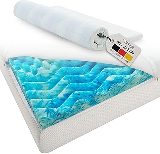 Juskys Topper 90x200 cm aus Memoryschaum, 7-Zonen orthopädisch & atmungsaktiv, 7cm Höhe, H2 - H3, Bezug waschbar Matratzentopper Matratzenauflage White