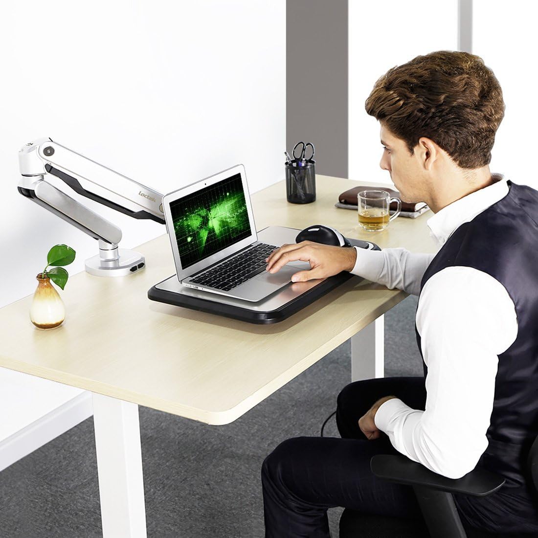 Bеѕt Cуbеr Mоndау 🔥 Loctek Standing Mount Sit Stand Workstation Gas Spring Laptop Mount Stand for 10-17 Notebook(S2L)