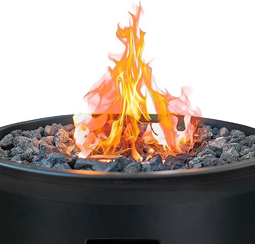 Miniatura 9 de Four Seasons - Chimenea de gas de propano para exteriores, para patios, 23 pulgadas, color negro, redondo