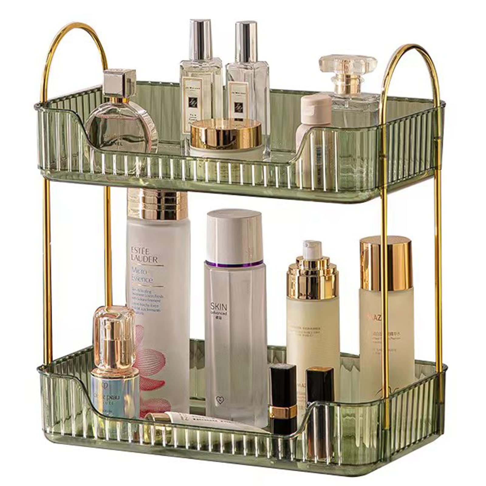 shuang qing Bathroom Counter Organizer Countertop Storage, Cosmetics Skincare Shelf, Makeup Organizer Perfume for Dresser Vanity Tray, Spice Rack for