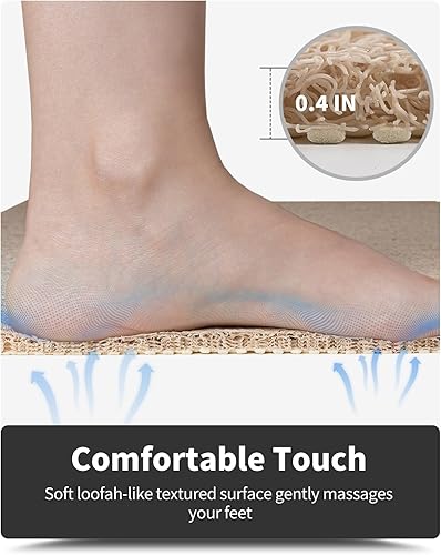 Miniatura 8 de Alfombrilla antideslizante para bañera, 20 x 32 pulgadas, alfombrilla para el baño de PVC, para zonas húmedas, secado rápido.