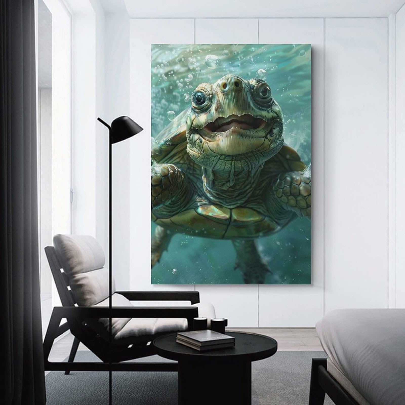 Junmoney Unframe-Style-14 Room Decor Wall Art Turtle Sea, 20X30inch(50X75cm), For Hallway, Bedroom Or Modern Interiors, Gift Idea For Housewarming And Birthdays