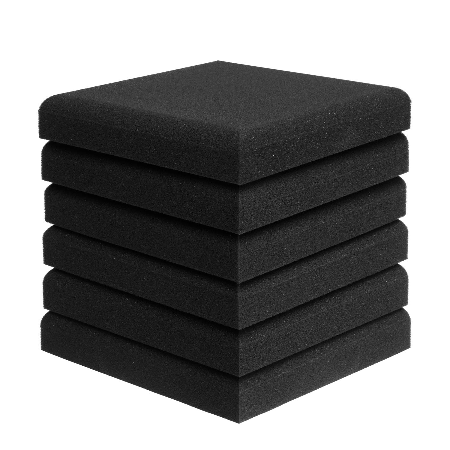 JBER Pannelli fonoassorbenti in schiuma per studio acustico, confezione da 6, 5,1 x 30,5 x 30,5 cm, pannelli fonoassorbenti a forma di piramide a cuneo fonoassorbente