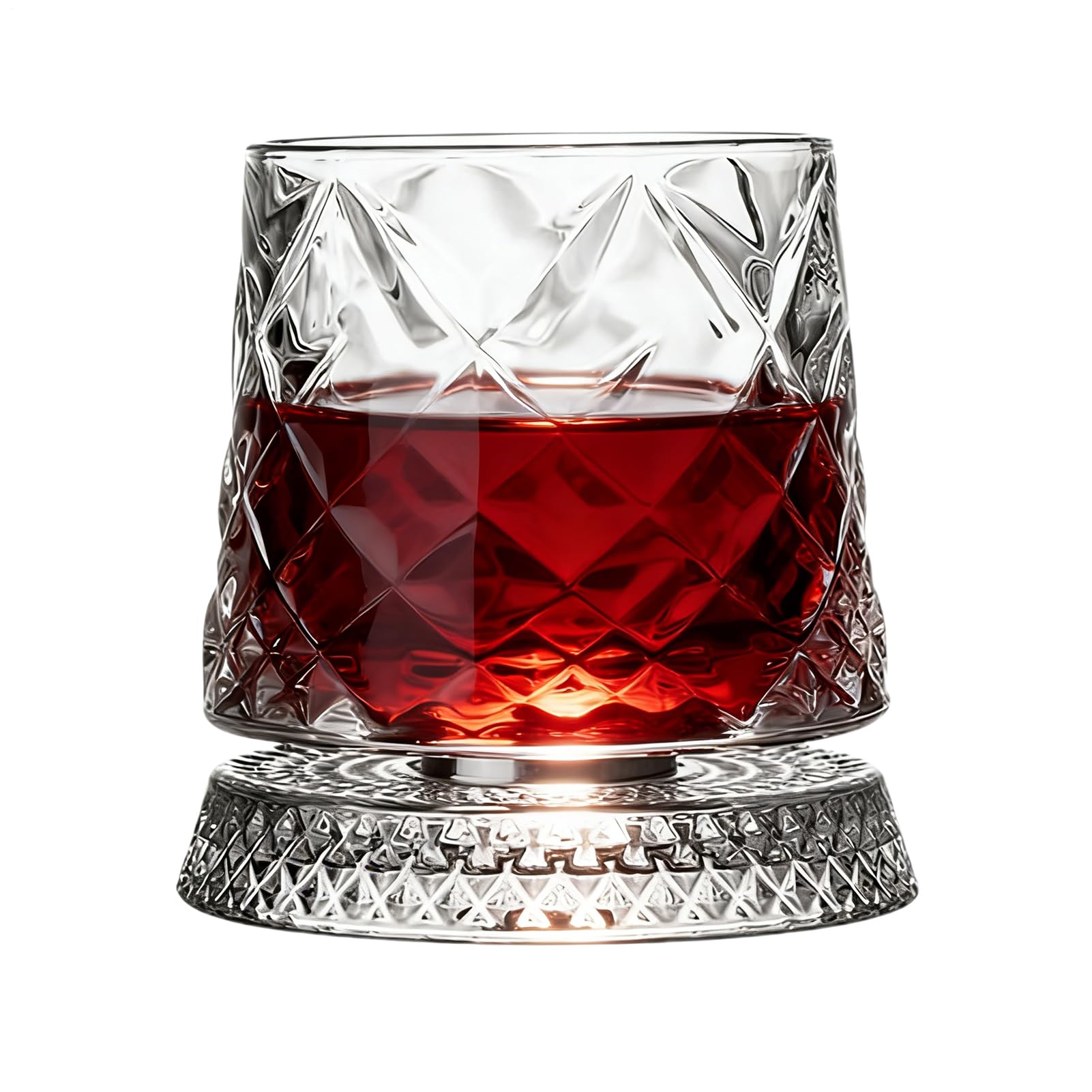 Verres à bourbon rotatifs anti-stress avec sous-verre élégant