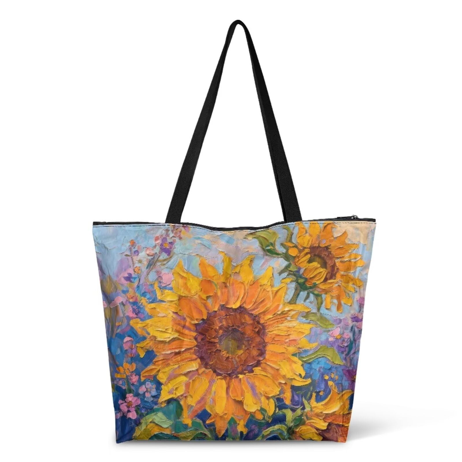 Art Lover Zippered Tote Bag Waterproof Large Work Tote Bags, Artwork Women's Purse Handbags Travel Totes
