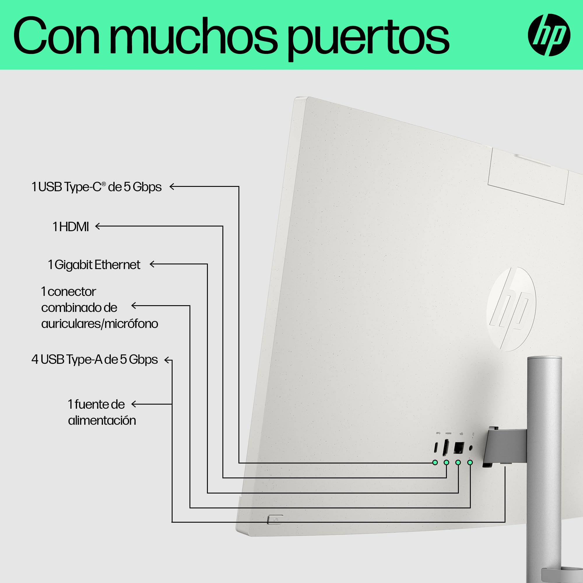 HP All-in-One 27-cr0110ns, PC Todo en Uno 27” FHD, Intel Core i5-1334U, 16GB RAM, 1TB SSD, Intel Iris Xe, Cámara HD, Wi-Fi, Teclado y Ratón Inalámbricos, Sin Sistema operativo, QWERTY Español