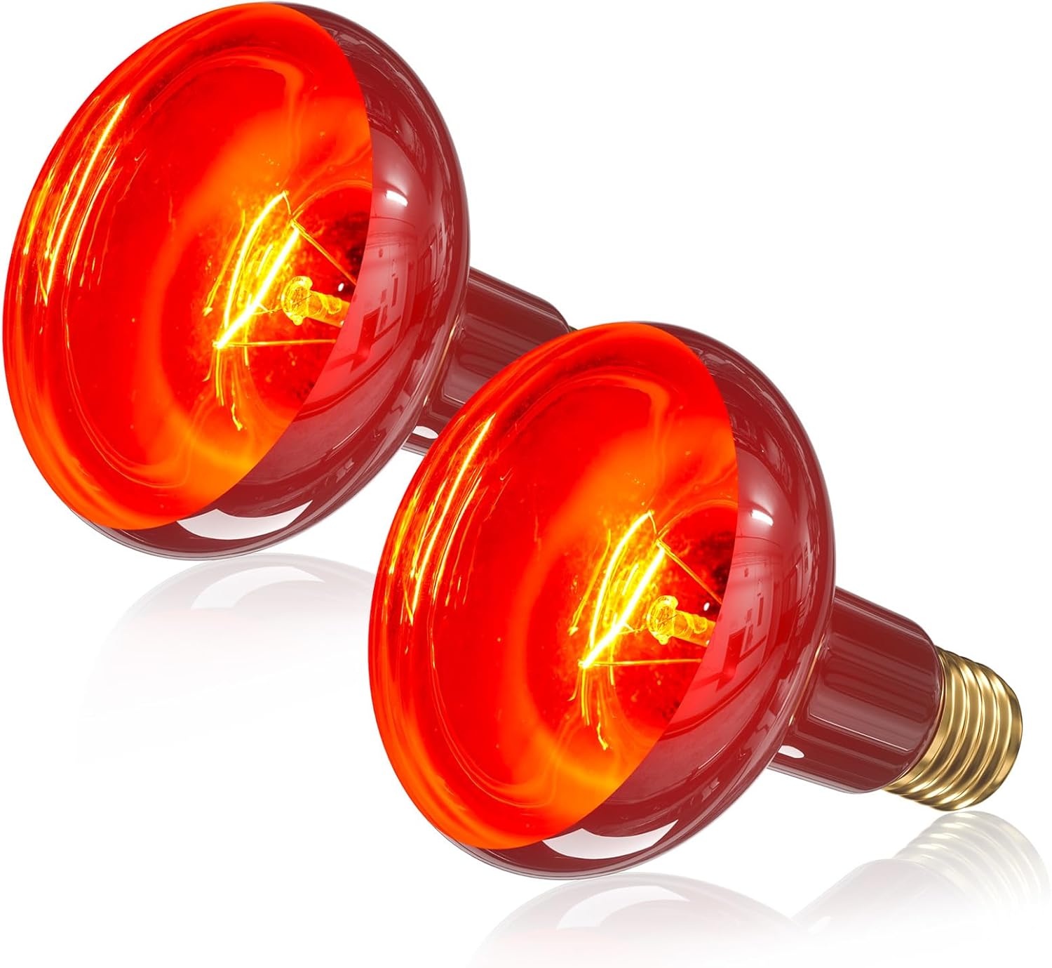 Red Reptile Heat Bulb,100W Infrared Heat Lamp Bulbs for Chickens,Red Basking Spotlight Reptile Night Heat Bulb, Dimmable Reptile Light Bulb for Lizard Bearded Dragon Leopard Gecko-2Pack