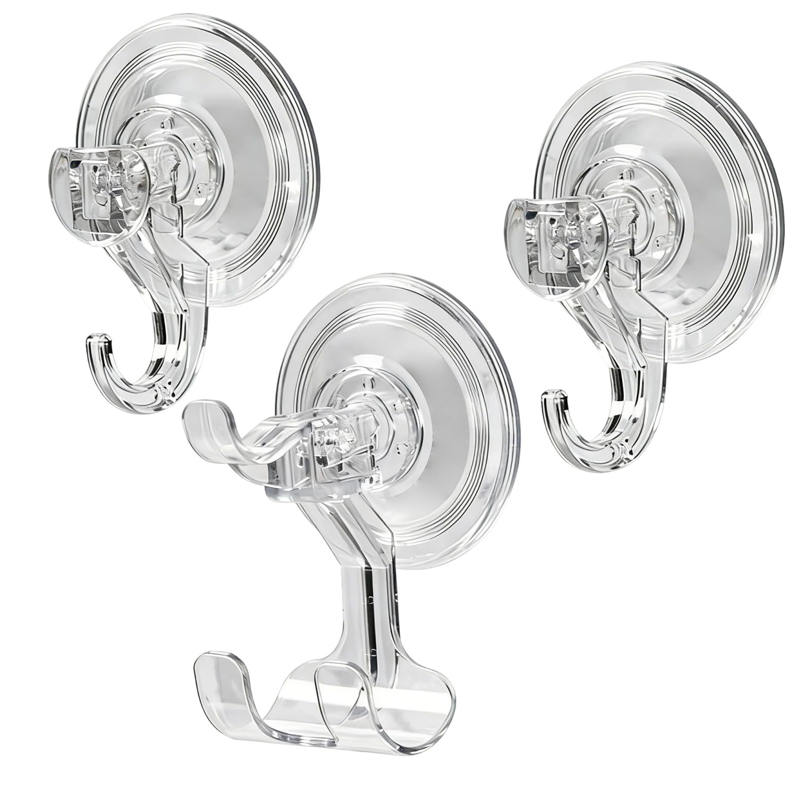 ZBIianxer Multipurpose Clear Suction Cup Hooks Heavy Duty Bathroom Kitchen for Shower Tiles Glass Metal Surfaces Kitchen Storage Slip Bathroom Space Saving