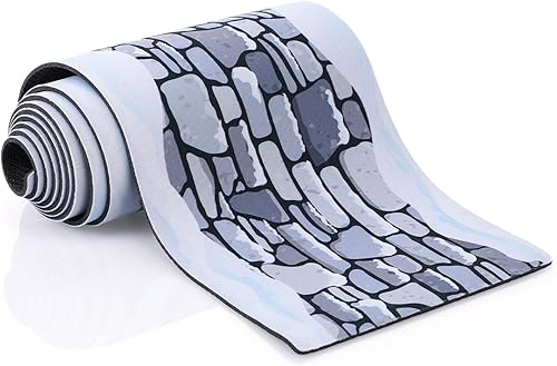 Miniatura 8 de Kosiz Village Street Mat de 5 x 50 pulgadas, accesorios de pueblo de Navidad, decoración de carretera en miniatura para exteriores, interiores,