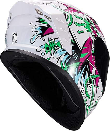 Miniatura 6 de Casco integral de motocicleta con visor dual para adultos, para bicicleta de calle, motocicleta de carreras, aprobado por DOT A8