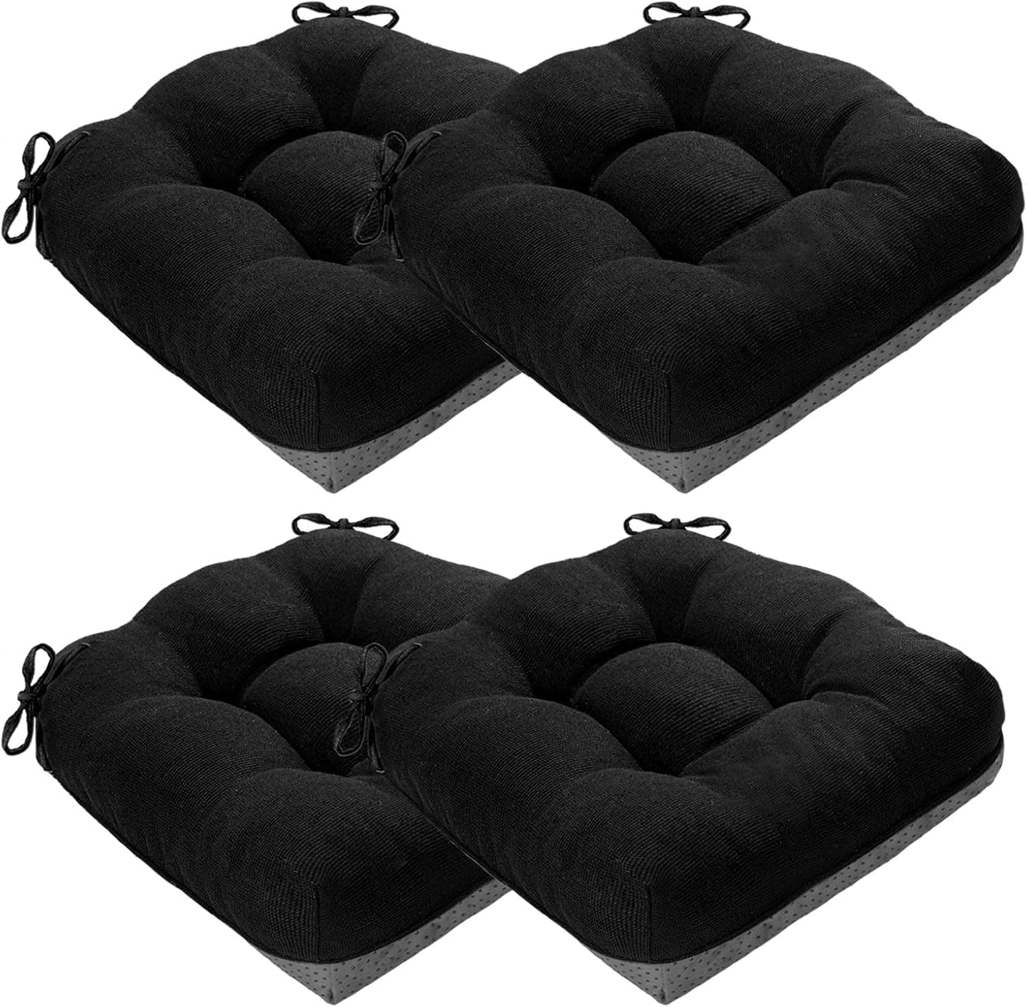 Set of 4 Dining Chair Cushions - Thick Foam, Non-Slip for Kitchen