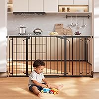 Vista 19 de Cumbor - Puerta de bebé extra alta de 36" de 29.7"-51.5", puerta de seguridad con cierre automático para escaleras, puerta para perros de paso fácil