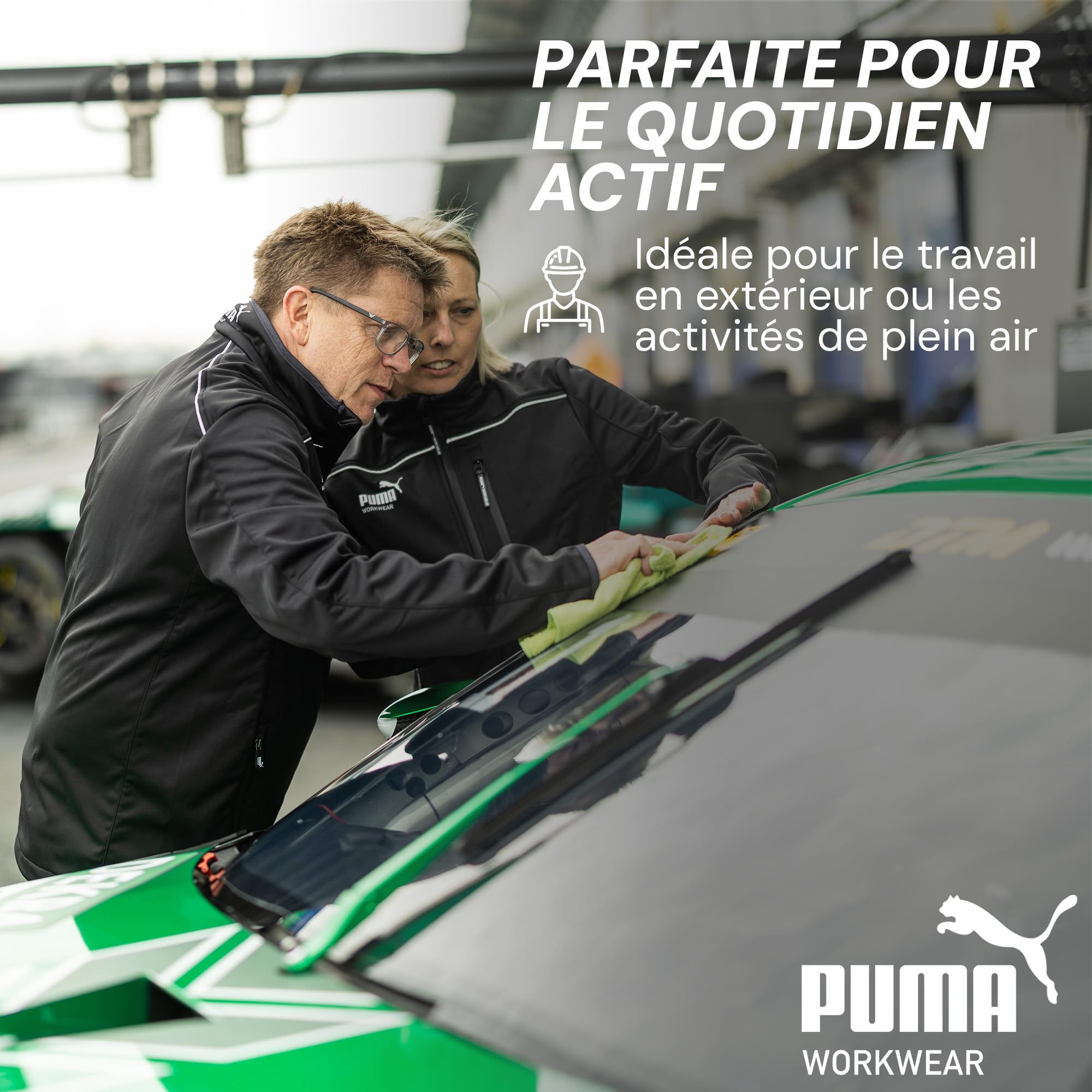 PUMA WORK WEAR Veste de travail de qualité supérieure - Veste softshell en tissu robuste et réflecteurs