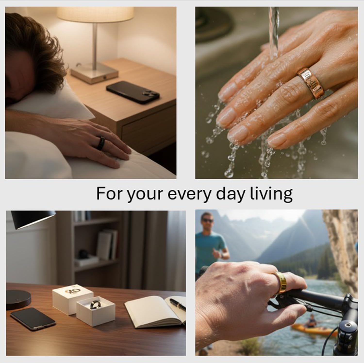 Bodhi Smart Ring – Your All-in-One Wellness Companion, Sleep/Fitness/Stress/HR/BP Tracker. App, iOS & Android Compatible (Gold, 8)