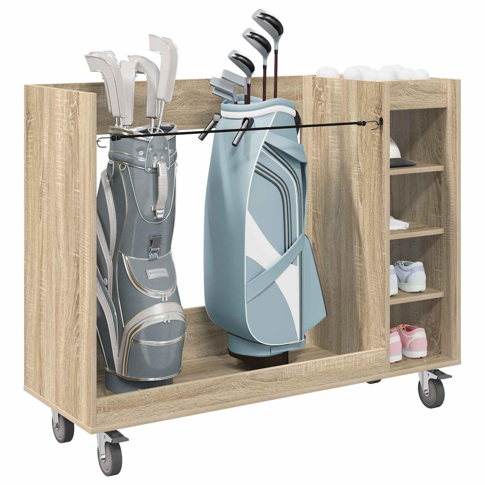 vidaXL Golf Cabinet with Wheel Plain Sonoma Oak 120 x 45 x 98 cm, Ample Storage Unit, Modern Golf Cabinet, Indoor Furniture, Rectangular Shelving, Functional Garage Organizer, Stylish Design — image 1