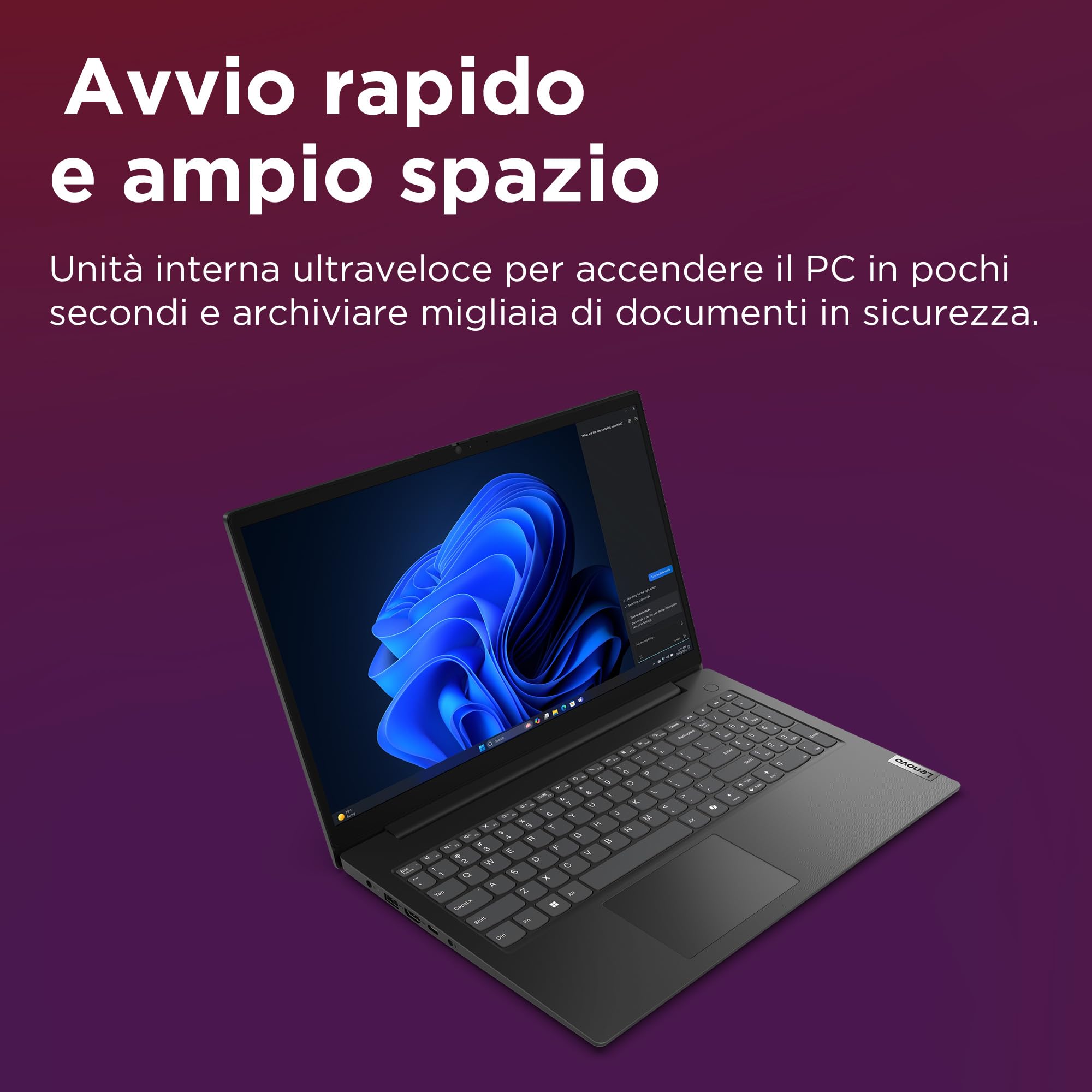 Lenovo V15 G5 IRL, Laptop professionale 15.6" Full HD – Nero Processore Intel Core i5 13ª Gen, RAM DDR5 8GB, SSD 512GB veloce, Windows 11 Pro