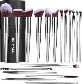 BS-MALL Makeup Brush Set 18 Pcs Premium Synthetic Foundation Powder Concealers Eye shadows Blush Makeup Brushes with black case
