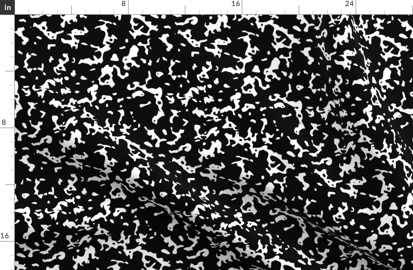 Spoonflower Fabric - Abstract Monochrome Black and White Retro Marble Kid Nursery Notebook Printed on Polartec(R) Fleece Fabric by The Yard - Sewing Blankets Loungewear and No-Sew