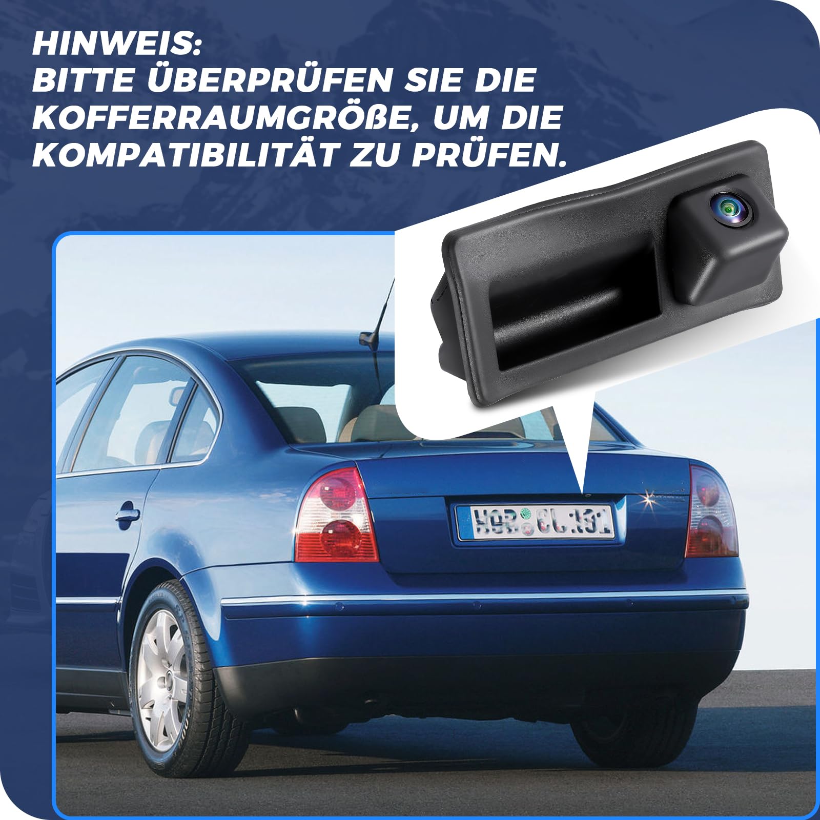Hodozzy 170 Grad Rückfahrkaera Für VW/Audi, AHD&ap;CVBS IP67 Wasserdichte
