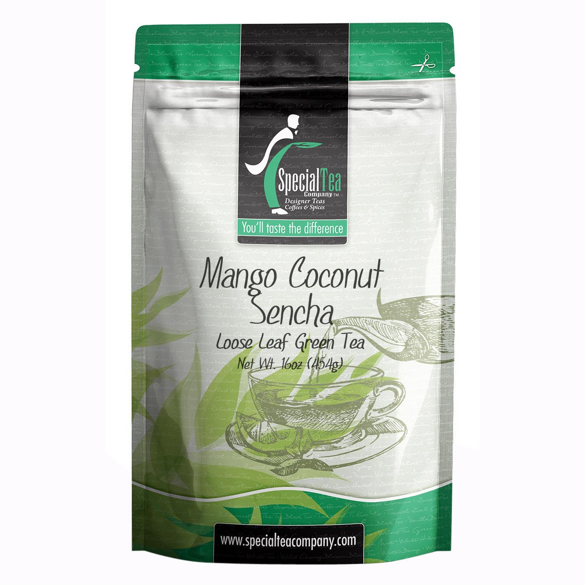 Special Tea Mango Coconut Sencha Green Tea, 16 Ounce