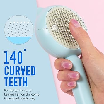 Cat Brush Dog brushes with Release Button for Shedding Grooming, suit for Long or Medium Haired Cats, Lightweight Skin Friendly Pet Brush Hair Removal Comb Brushes for Kitten