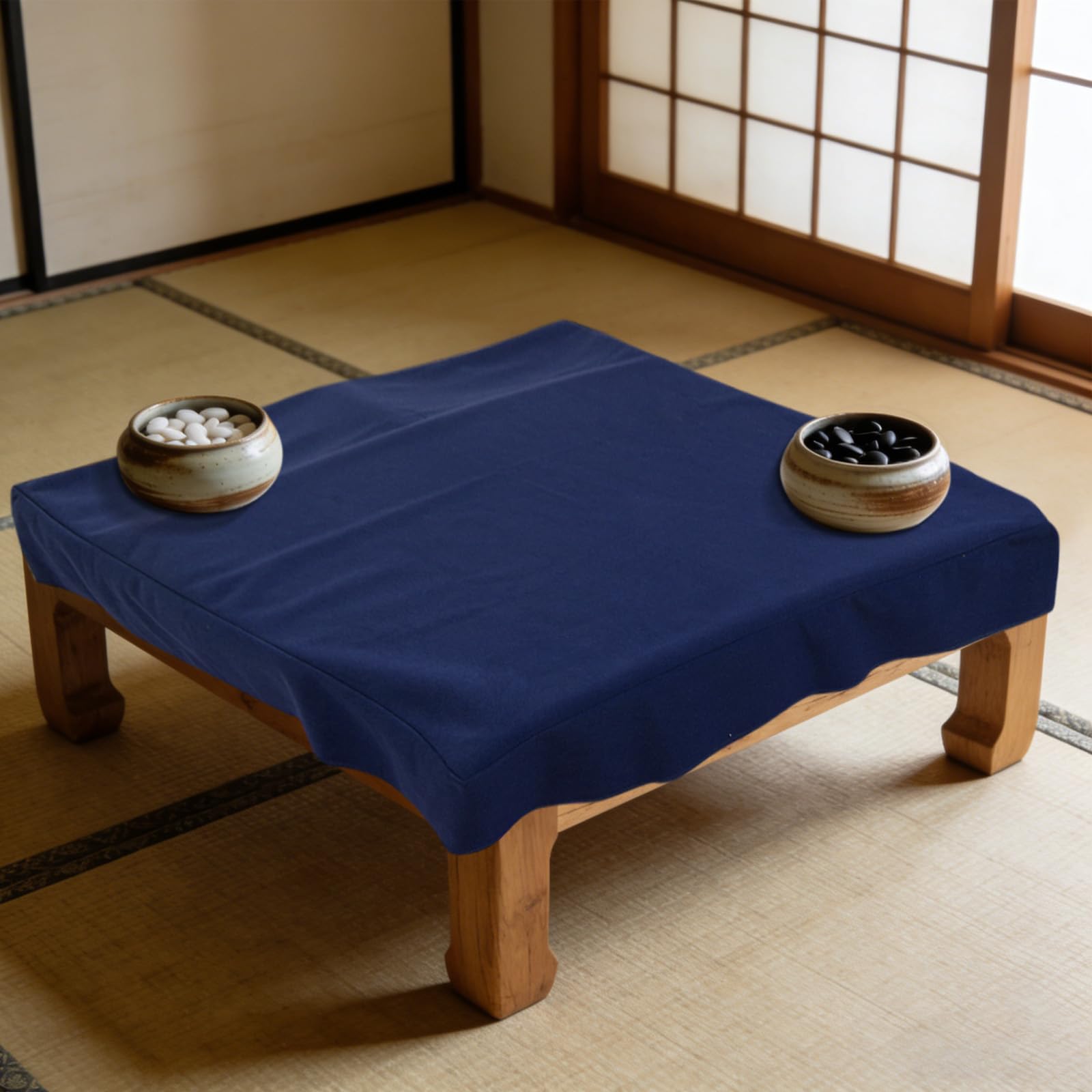 Toddmomy Tapete Plegable para Mesa de Juego de 86x86 Cm, Antideslizante, Color Azul Oscuro, para Póker, Mahjong y Juegos de Mesa, Fácil de Transportar y Limpiar, Accesorio Portátil