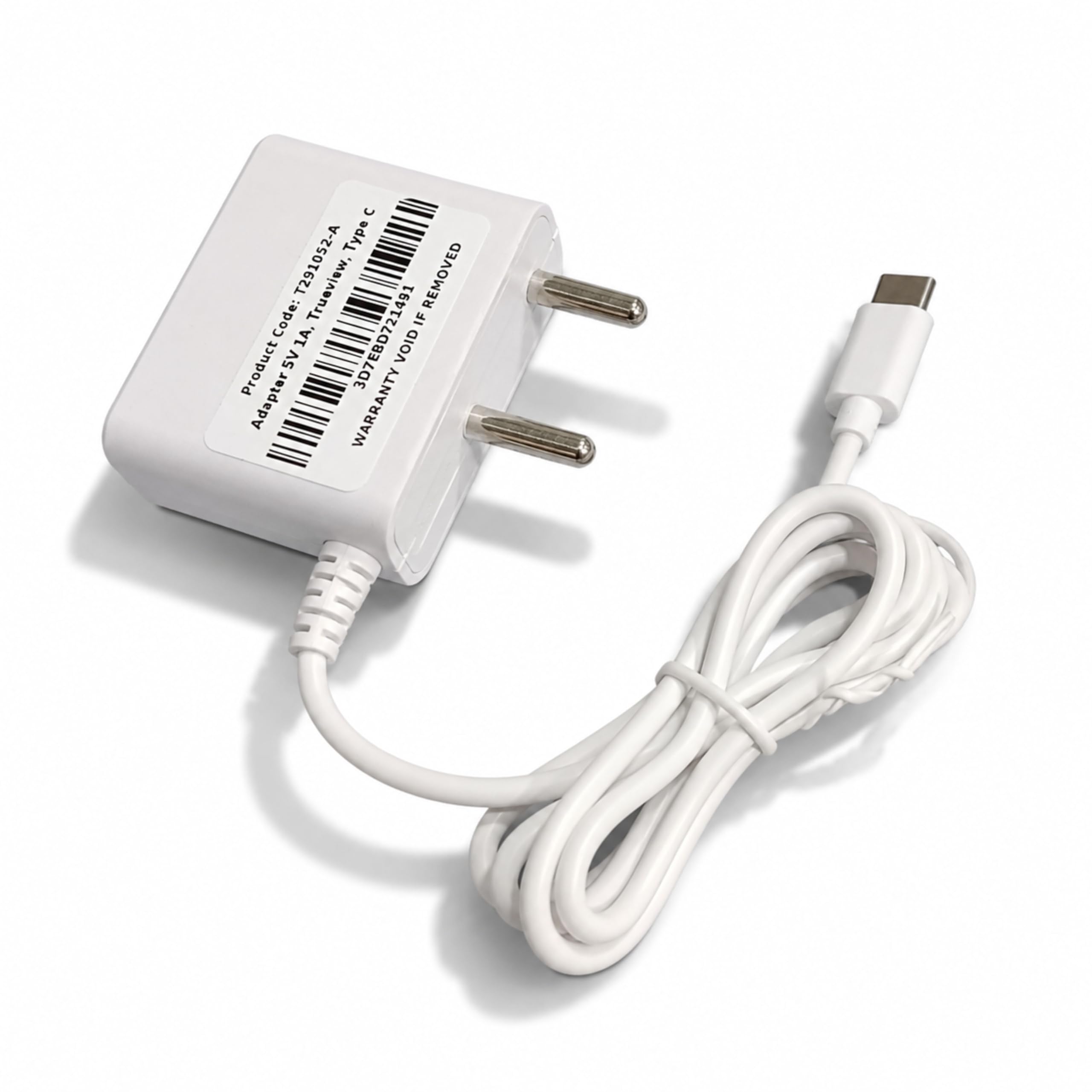 Trueview 5V 1A Power Adapter for CCTV Camera | BIS Certified | 2.1mm DC Pin | 1 Meter Cable | AC to DC Adapter | White-image-45