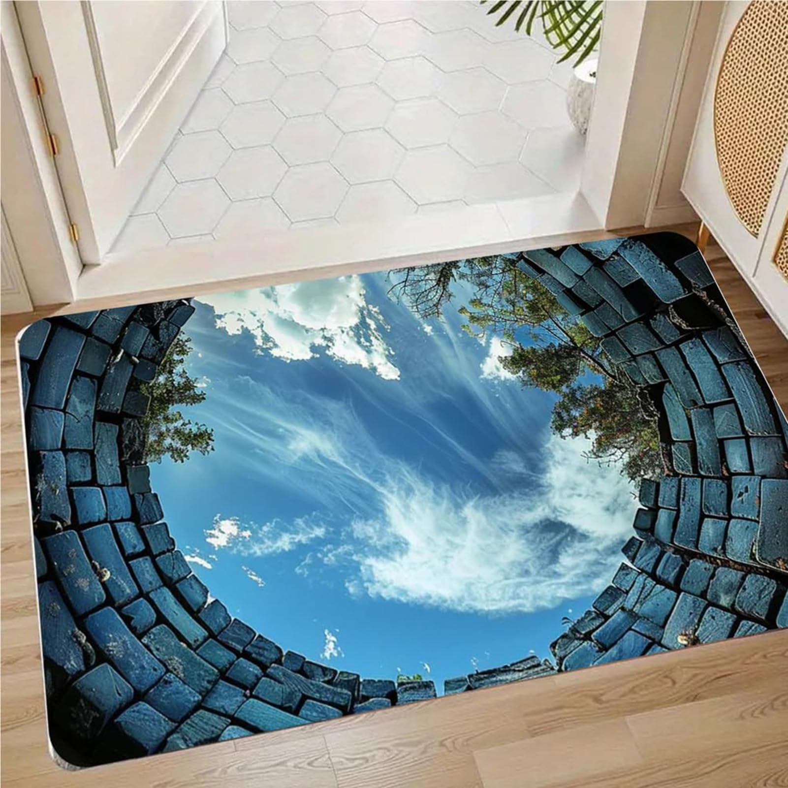Tapis illusion 3D antidérapant et lavable pour la sécurité