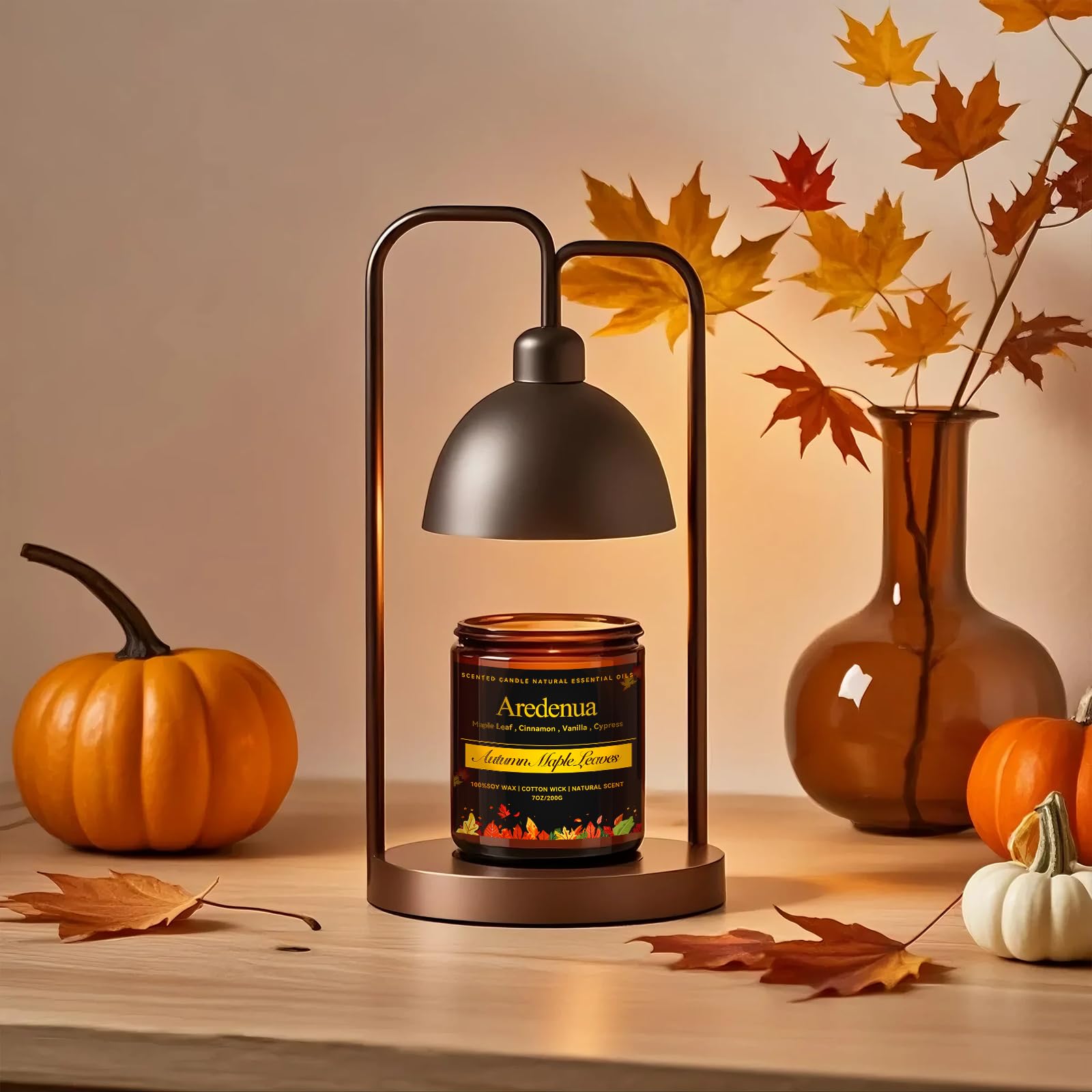 Jesienna świeca – jesienne świece zapachowe do domu, jesienne świece sojowe do domu, zapachowe 50 godzin, czas palenia 50 godzin, święto żniwa, Halloween, Święto Dziękczynienia, jesienne prezenty dla