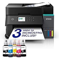 EcoTank ET-3950 Stampante Multifunzione A4 con serbatoio d’inchiostro, Wi-Fi e AirPrint, con ADF, Stampa fronte, retro automatica, Scansione e copia, Fino a 3 anni di inchiostro inclusi