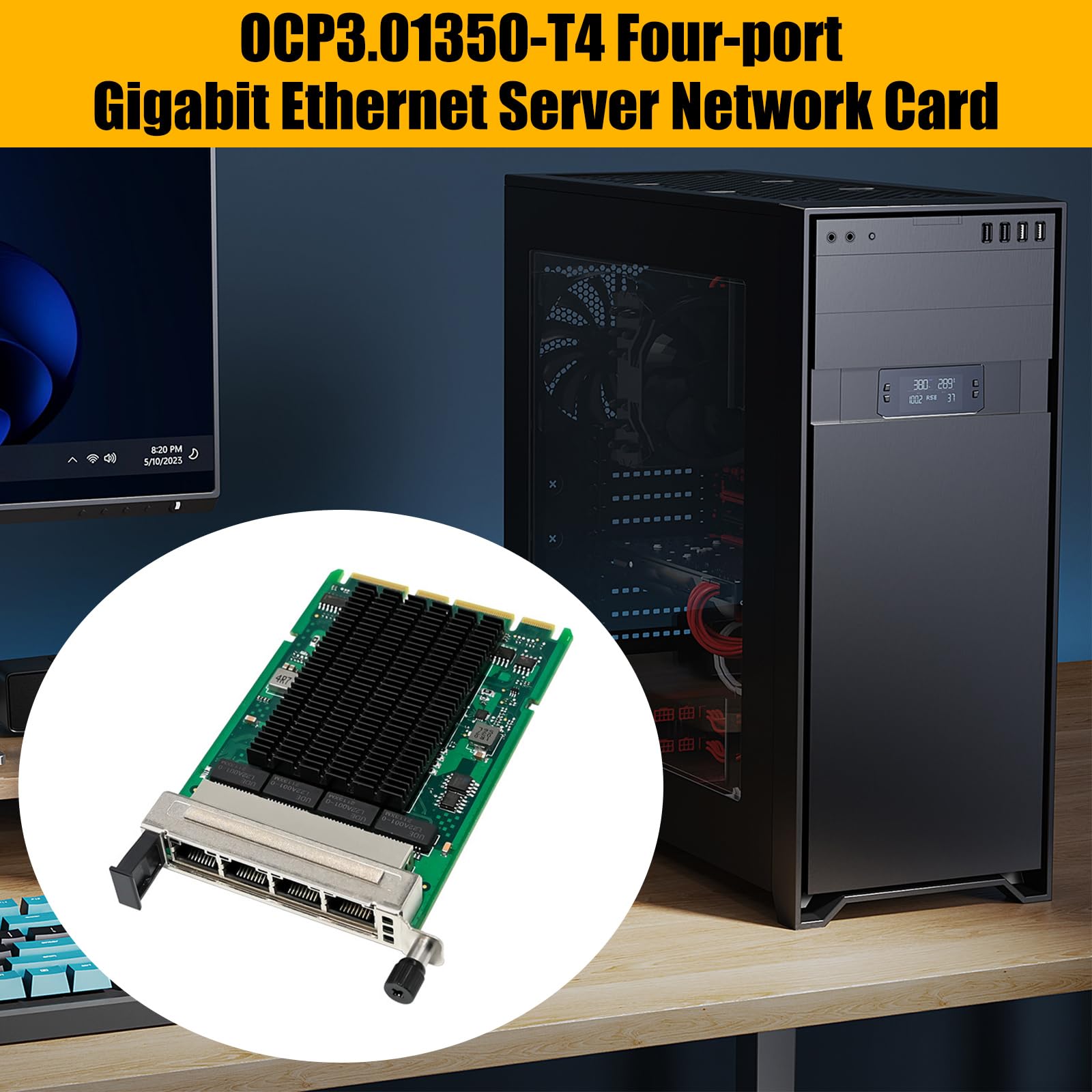 Tarjeta de red de servidor OCP3 0 I350 Gigabit de 4 puertos con chipset NHI350AM4 y adaptador Ethernet eficiente de gestión avanzada