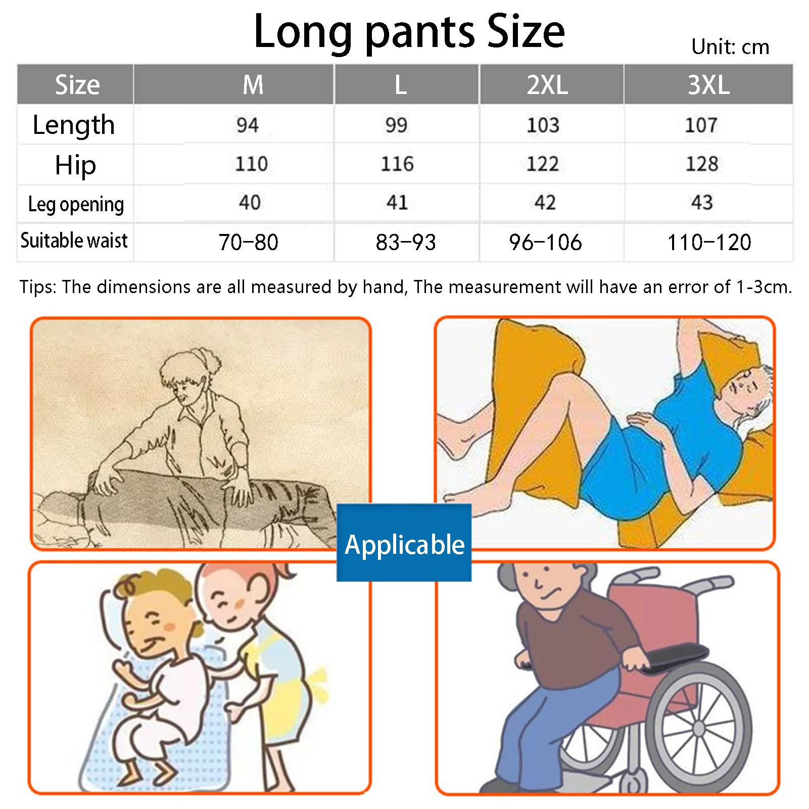 Pantalons De Soin pour Personnes Âgées À Ouverture À l'entrejambe, Pantalons D'incontinence pour Adultes pour Patients Alités Post-Opératoires Et Paralysés
