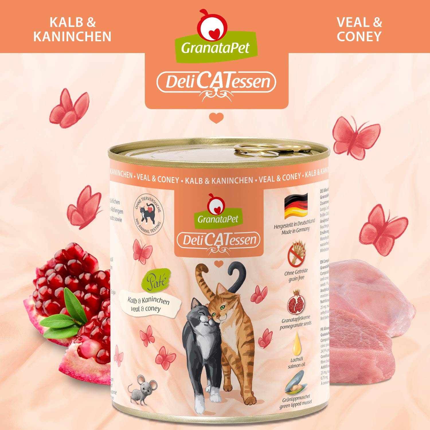 GranataPet Delicatessen, 6 x 800g, Nassfutter für Katzen, Katzenfutter für Feinschmecker, Futter ohne Getreide & ohne Zuckerzusätze (Packung mit 2)