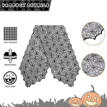 Nialnant Halloween Table Runner Decorations with 12 Pack 3D Bats