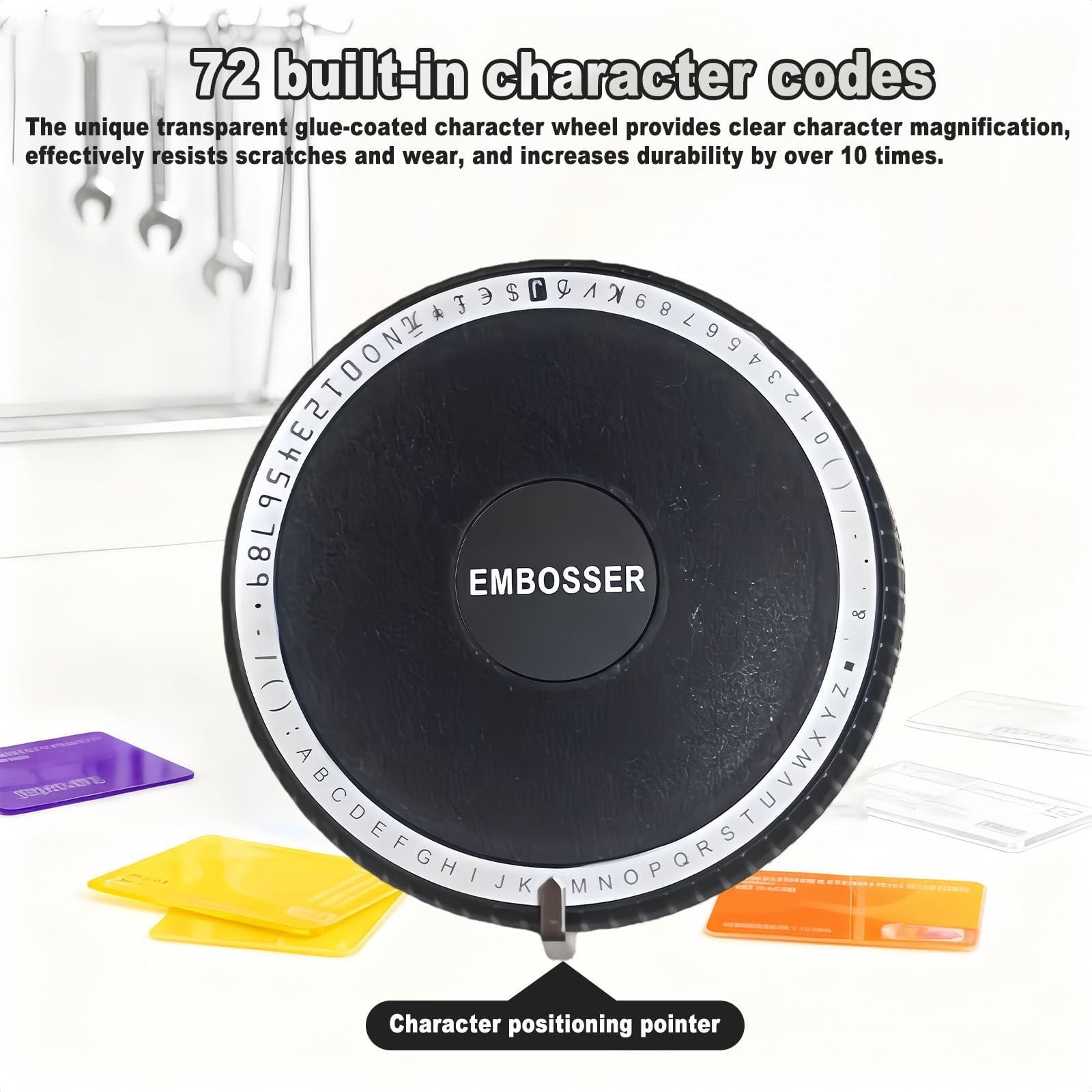 Macchina per goffratura Manuale per Carte in PVC, 72 Caratteri, Include 10 targhette in Alluminio, Ideale per Tessere identificative, Carte di Credito e Carte Regalo.