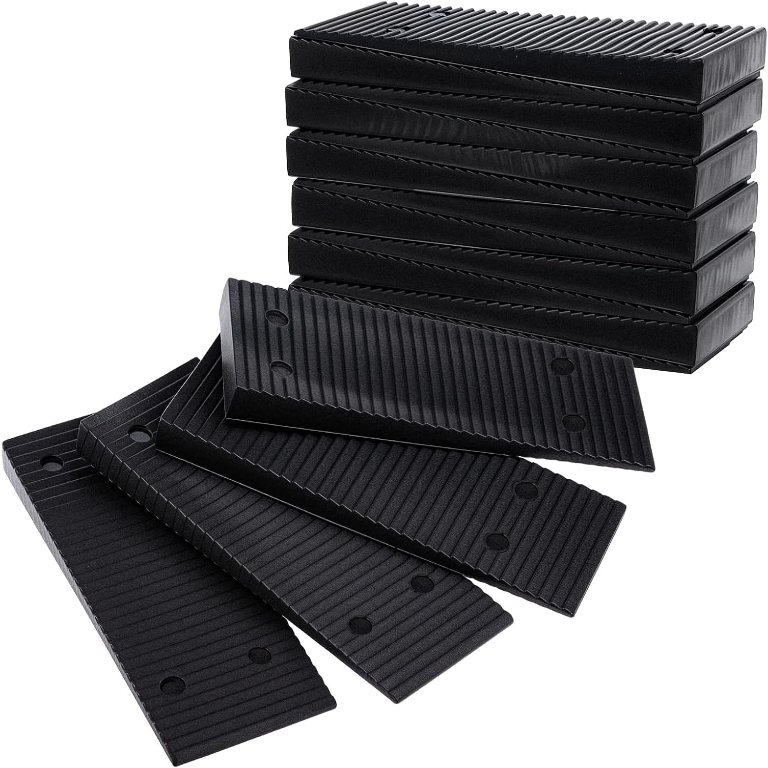 16 cunei di livellamento in plastica, 8 x 3 cm, cunei universali in plastica per la regolazione di porte e finestre, spessori di livellamento in vetro, cuscinetti per pavimenti e superfici