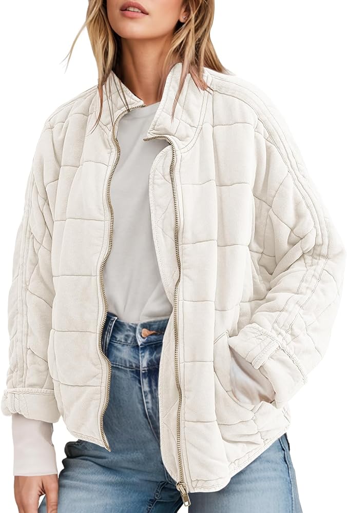 SAUKOLE Womens Double-Sided Suede Quilted Jacket Full-Zip